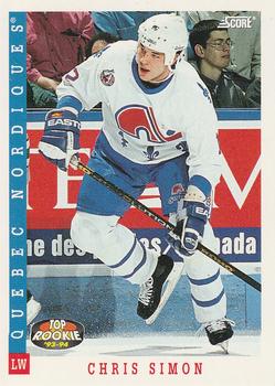 #473 Chris Simon - Quebec Nordiques - 1993-94 Score Canadian Hockey