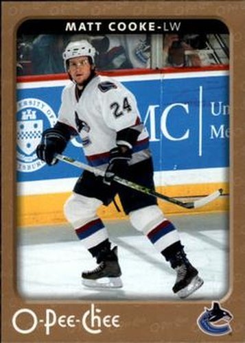 #474 Matt Cooke - Vancouver Canucks - 2006-07 O-Pee-Chee Hockey