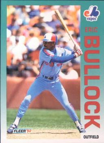 #474 Eric Bullock - Montreal Expos - 1992 Fleer Baseball
