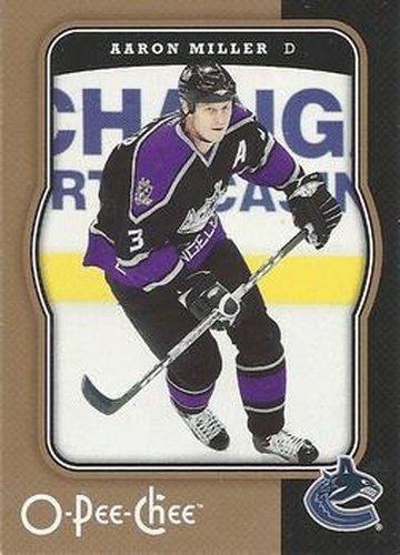 #474 Aaron Miller - Vancouver Canucks - 2007-08 O-Pee-Chee Hockey
