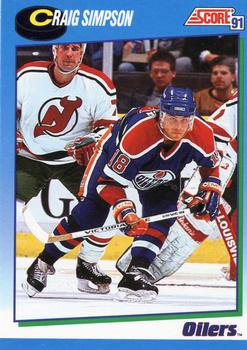#475 Craig Simpson - Edmonton Oilers - 1991-92 Score Canadian Hockey