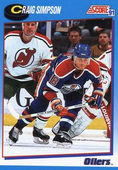 #475 Craig Simpson - Edmonton Oilers - 1991-92 Score Canadian Bilingual Hockey