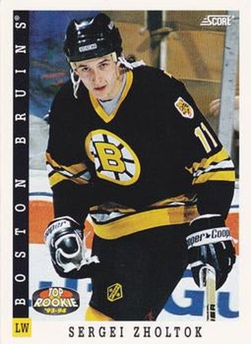 #475 Sergei Zholtok - Boston Bruins - 1993-94 Score Canadian Hockey