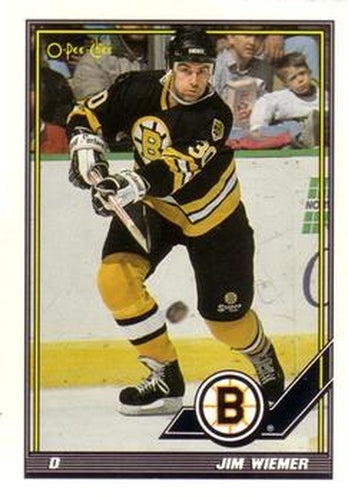 #475 Jim Wiemer - Boston Bruins - 1991-92 O-Pee-Chee Hockey