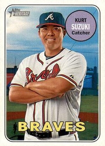 #475 Kurt Suzuki - Atlanta Braves - 2018 Topps Heritage Baseball