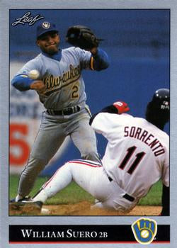 #475 William Suero - Milwaukee Brewers - 1992 Leaf Baseball