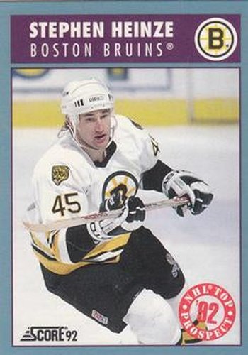 #476 Steve Heinze - Boston Bruins - 1992-93 Score Canadian Hockey