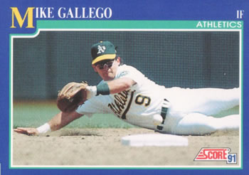 #476 Mike Gallego - Oakland Athletics - 1991 Score Baseball