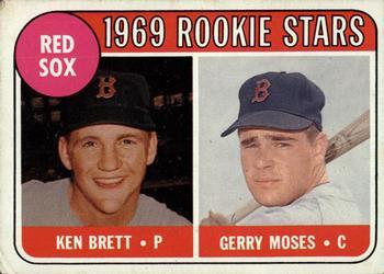 #476b Red Sox 1969 Rookie Stars Ken Brett / Gerry Moses - Boston Red Sox - 1969 Topps Baseball