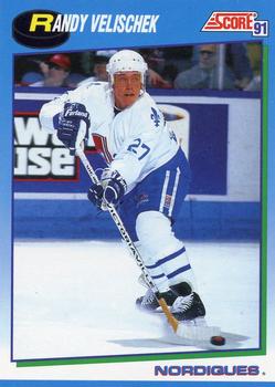 #477 Randy Velischek - Quebec Nordiques - 1991-92 Score Canadian Hockey