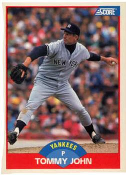#477 Tommy John - New York Yankees - 1989 Score Baseball