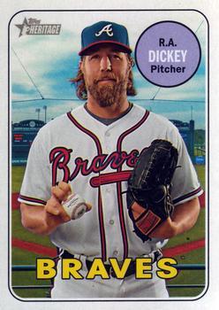 #477 R.A. Dickey - Atlanta Braves - 2018 Topps Heritage Baseball