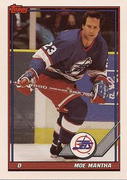 #477 Moe Mantha - Winnipeg Jets - 1991-92 Topps Hockey