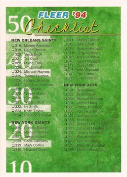 #478 Checklist: 318-409 - 1994 Fleer Football