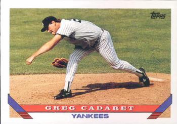#478 Greg Cadaret - New York Yankees - 1993 Topps Baseball