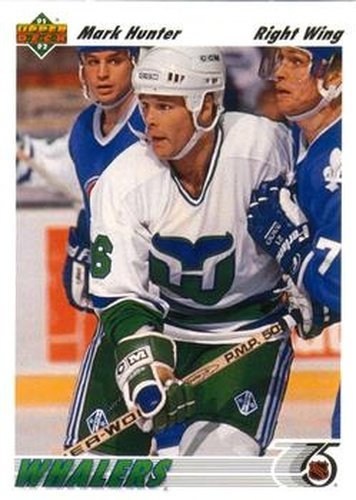 #479 Mark Hunter - Hartford Whalers - 1991-92 Upper Deck Hockey