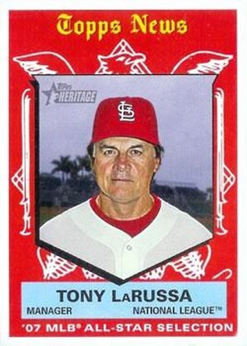 #479 Tony LaRussa - St. Louis Cardinals - 2008 Topps Heritage Baseball