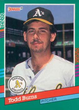 #479 Todd Burns - Oakland Athletics - 1991 Donruss Baseball