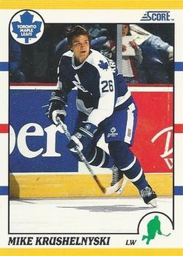 #47T Mike Krushelnyski - Toronto Maple Leafs - 1990-91 Score Rookie and Traded Hockey