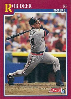 #47T Rob Deer - Detroit Tigers - 1991 Score Rookie & Traded Baseball