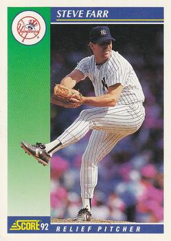 #47 Steve Farr - New York Yankees - 1992 Score Baseball