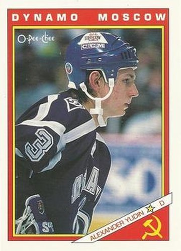 #47R Alexander Yudin - Dynamo Moscow - 1991-92 O-Pee-Chee Hockey - Sharks & Russians