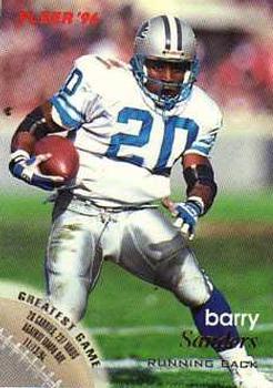 #47 Barry Sanders - Detroit Lions - 1996 Fleer Football