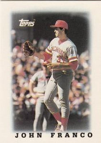 #47 John Franco - Cincinnati Reds - 1988 Topps Major League Leaders Minis Baseball
