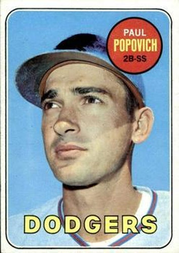 #47b Paul Popovich - Los Angeles Dodgers - 1969 Topps Baseball