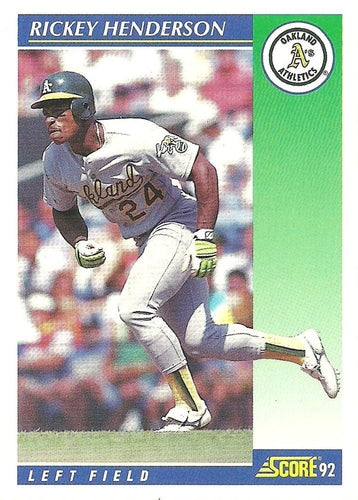 #480 Rickey Henderson - Oakland Athletics - 1992 Score Baseball