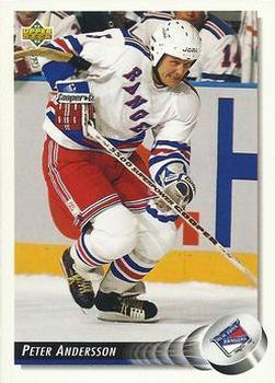 #481 Peter Andersson - New York Rangers - 1992-93 Upper Deck Hockey