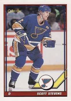 #481 Scott Stevens - St. Louis Blues - 1991-92 O-Pee-Chee Hockey