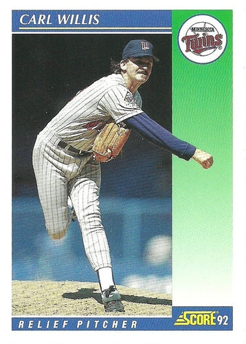 #482 Carl Willis - Minnesota Twins - 1992 Score Baseball