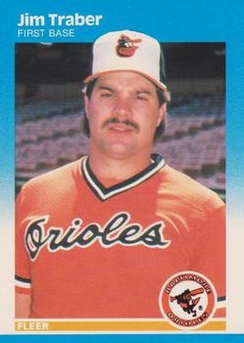 #482 Jim Traber - Baltimore Orioles - 1987 Fleer Baseball