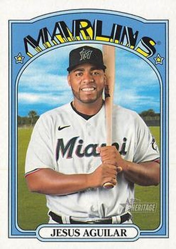 #482 Jesus Aguilar - Miami Marlins - 2021 Topps Heritage Baseball