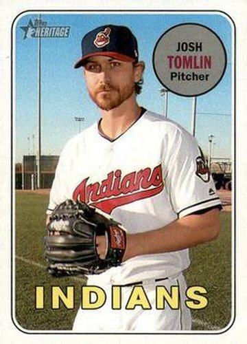 #482 Josh Tomlin - Cleveland Indians - 2018 Topps Heritage Baseball