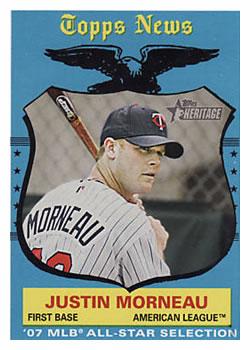#482 Justin Morneau - Minnesota Twins - 2008 Topps Heritage Baseball