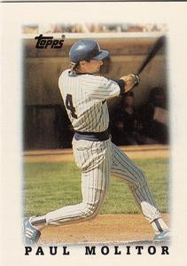 #19 Paul Molitor - Milwaukee Brewers - 1988 Topps Major League Leaders Minis Baseball