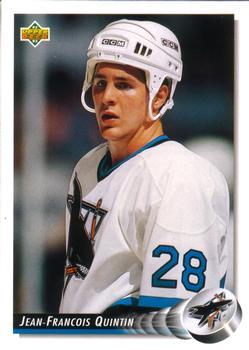 #483 Jean-Francois Quintin - San Jose Sharks - 1992-93 Upper Deck Hockey