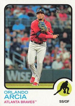 #483 Orlando Arcia - Atlanta Braves - 2022 Topps Heritage Baseball