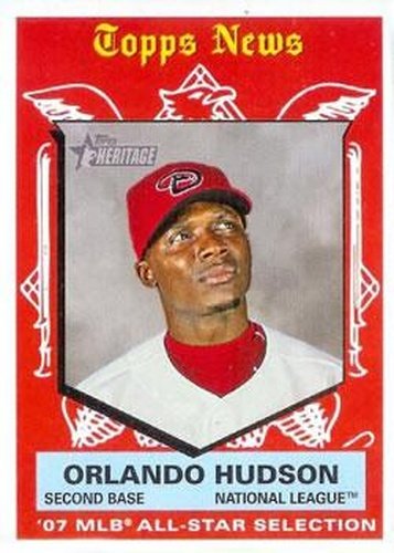 #483 Orlando Hudson - Arizona Diamondbacks - 2008 Topps Heritage Baseball