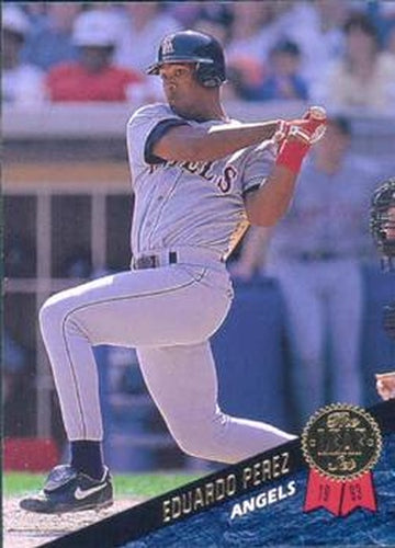 #483 Eduardo Perez - California Angels - 1993 Leaf Baseball
