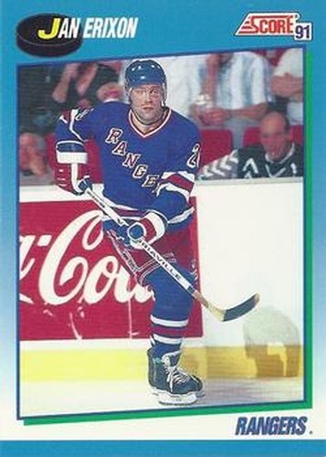 #484 Jan Erixon - New York Rangers - 1991-92 Score Canadian Hockey