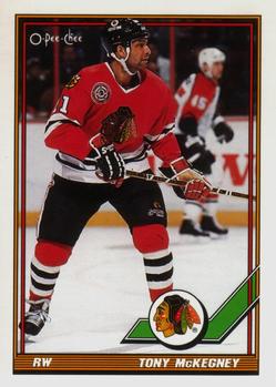 #484 Tony McKegney - Chicago Blackhawks - 1991-92 O-Pee-Chee Hockey