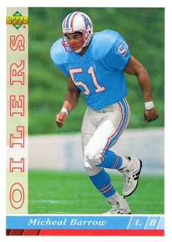 #484 Micheal Barrow - Houston Oilers - 1993 Upper Deck Football