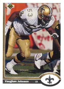 #484 Vaughan Johnson - New Orleans Saints - 1991 Upper Deck Football