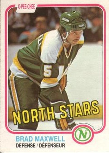 #102 Brad Maxwell - Minnesota North Stars - 1981-82 O-Pee-Chee Hockey