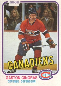 #182 Gaston Gingras - Montreal Canadiens - 1981-82 O-Pee-Chee Hockey