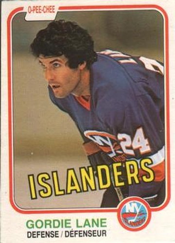 #212 Gord Lane - New York Islanders - 1981-82 O-Pee-Chee Hockey