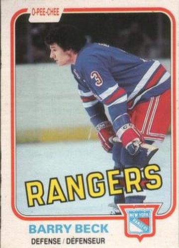 #220 Barry Beck - New York Rangers - 1981-82 O-Pee-Chee Hockey